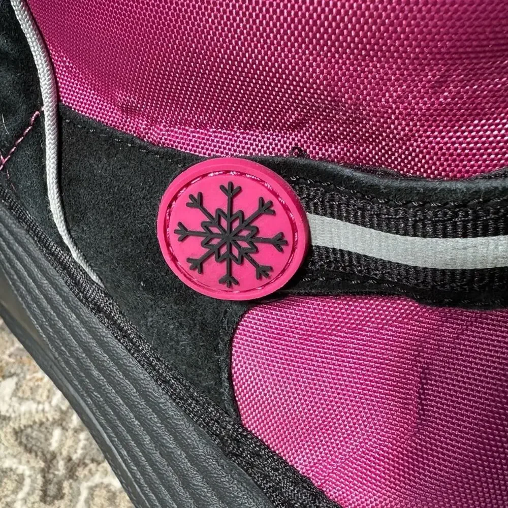 Totes Women’s Winter Snow Boots Pink Black Quilted Waterproof Size 5 M